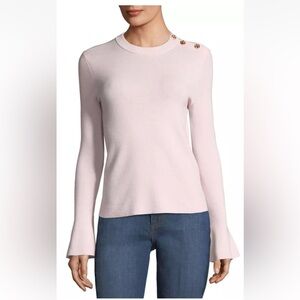 Preowned Tory Burch Bell Sleeve Merino Wool Sweater - Porcelain Pink (Size S)